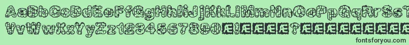 kataacti Font – Black Fonts on Green Background