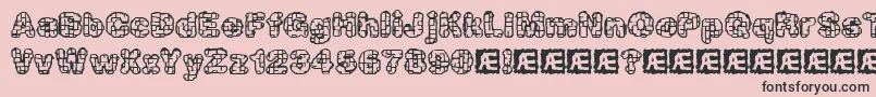 kataacti Font – Black Fonts on Pink Background