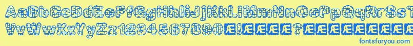 kataacti Font – Blue Fonts on Yellow Background