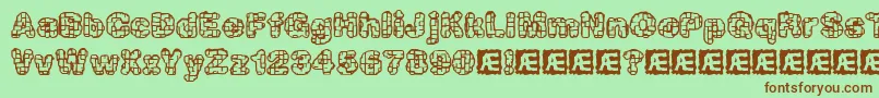kataacti Font – Brown Fonts on Green Background