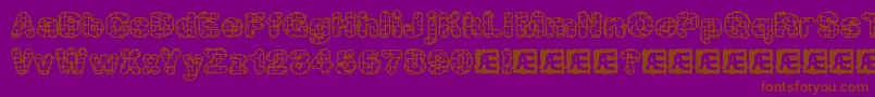kataacti-Schriftart – Braune Schriften auf violettem Hintergrund