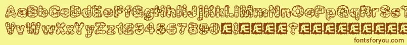 kataacti Font – Brown Fonts on Yellow Background