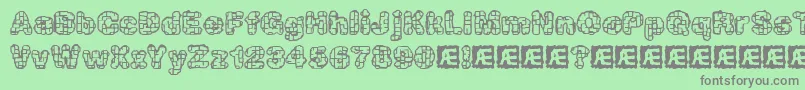 kataacti Font – Gray Fonts on Green Background