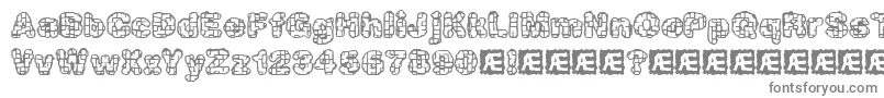 kataacti-fontti – harmaat kirjasimet valkoisella taustalla