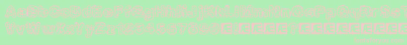 フォントkataacti – 緑の背景にピンクのフォント