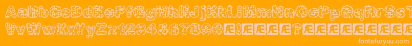 kataacti-fontti – vaaleanpunaiset fontit oranssilla taustalla