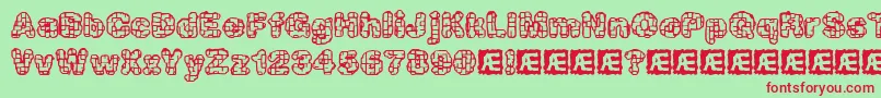 kataacti Font – Red Fonts on Green Background
