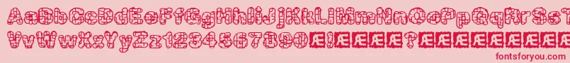 kataacti Font – Red Fonts on Pink Background