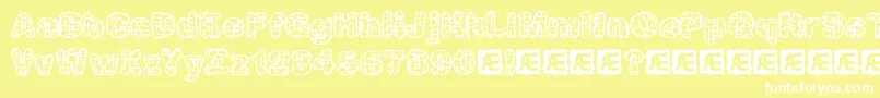 kataacti Font – White Fonts on Yellow Background