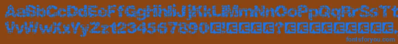katainac Font – Blue Fonts on Brown Background