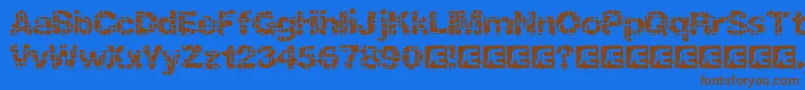 katainac Font – Brown Fonts on Blue Background