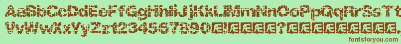 katainac Font – Brown Fonts on Green Background