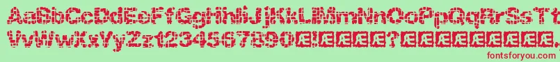 katainac Font – Red Fonts on Green Background