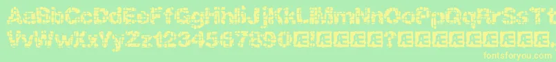katainac Font – Yellow Fonts on Green Background