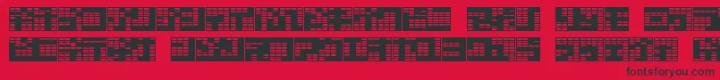 Czcionka katakana,block – czarne czcionki na czerwonym tle