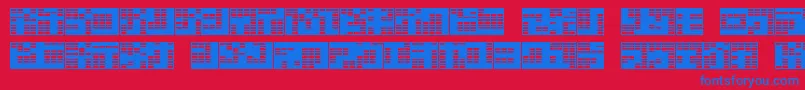 katakana,block Font – Blue Fonts on Red Background