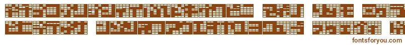 Czcionka katakana,block – brązowe czcionki na białym tle