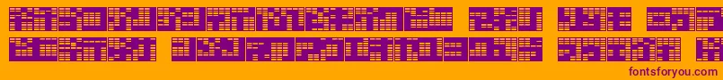 Czcionka katakana,block – fioletowe czcionki na pomarańczowym tle