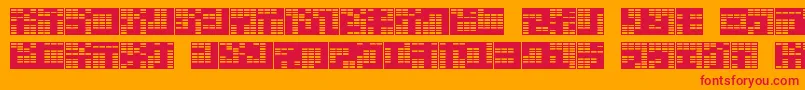 katakana,block-Schriftart – Rote Schriften auf orangefarbenem Hintergrund