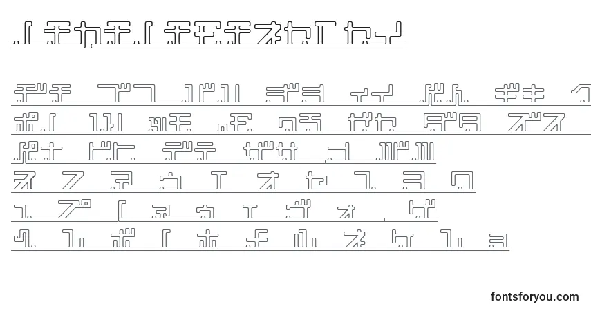Czcionka Katakana,pipe – alfabet, cyfry, specjalne znaki