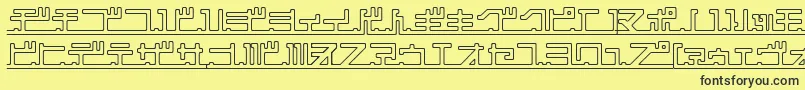 katakana,pipe Font – Black Fonts on Yellow Background