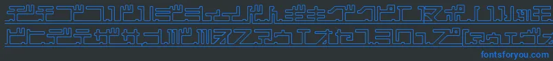 katakana,pipe Font – Blue Fonts on Black Background