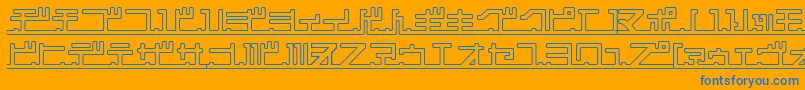 katakana,pipe Font – Blue Fonts on Orange Background