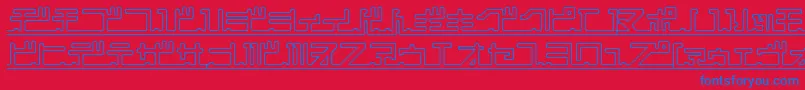 katakana,pipe Font – Blue Fonts on Red Background