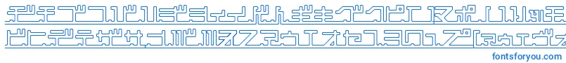 katakana,pipe Font – Blue Fonts on White Background