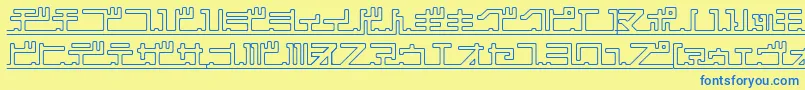 katakana,pipe Font – Blue Fonts on Yellow Background