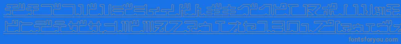 katakana,pipe-Schriftart – Graue Schriften auf blauem Hintergrund