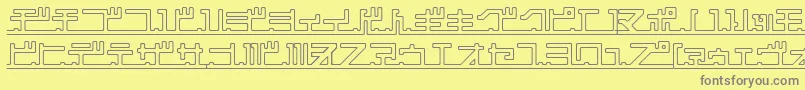 katakana,pipe Font – Gray Fonts on Yellow Background