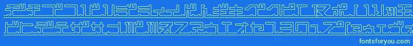 katakana,pipe-fontti – vihreät fontit sinisellä taustalla