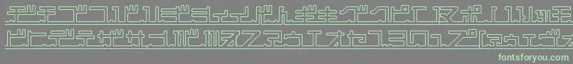 katakana,pipe Font – Green Fonts on Gray Background