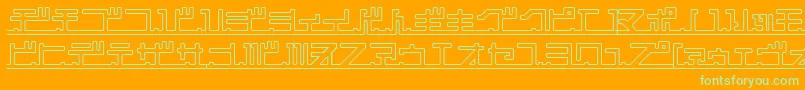 katakana,pipe Font – Green Fonts on Orange Background