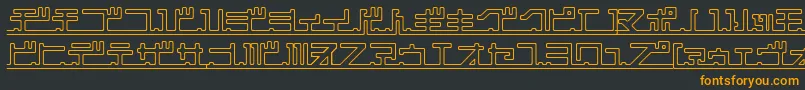 katakana,pipe Font – Orange Fonts on Black Background