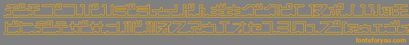 フォントkatakana,pipe – オレンジの文字は灰色の背景にあります。