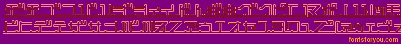 フォントkatakana,pipe – 紫色の背景にオレンジのフォント