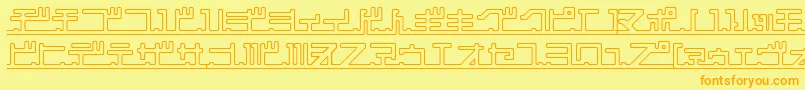 katakana,pipe Font – Orange Fonts on Yellow Background