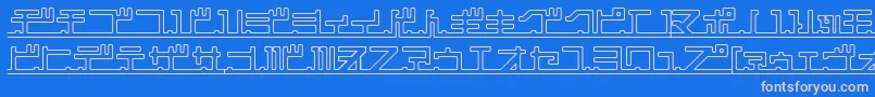 katakana,pipe-fontti – vaaleanpunaiset fontit sinisellä taustalla