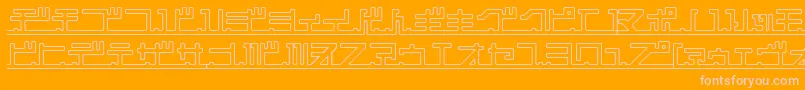 katakana,pipe-fontti – vaaleanpunaiset fontit oranssilla taustalla