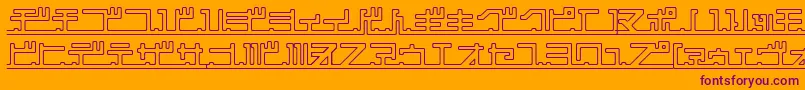 katakana,pipe Font – Purple Fonts on Orange Background