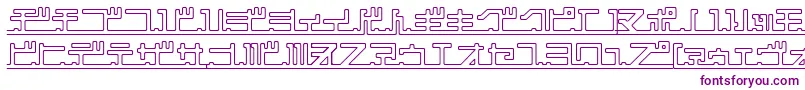 Czcionka katakana,pipe – fioletowe czcionki na białym tle