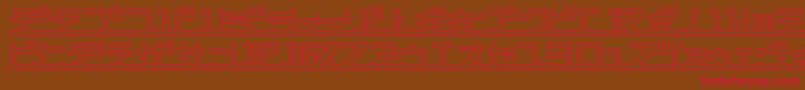 katakana,pipe-fontti – punaiset fontit ruskealla taustalla