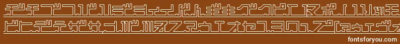 katakana,pipe-fontti – valkoiset fontit ruskealla taustalla