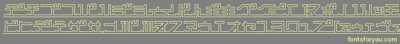 katakana,pipe Font – Yellow Fonts on Gray Background