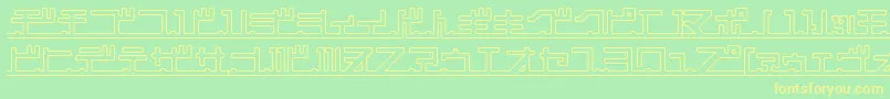 フォントkatakana,pipe – 黄色の文字が緑の背景にあります