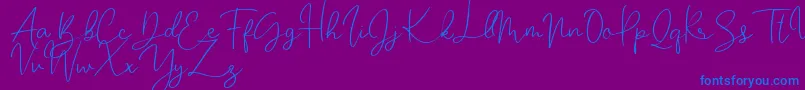 Katalia-Schriftart – Blaue Schriften auf violettem Hintergrund