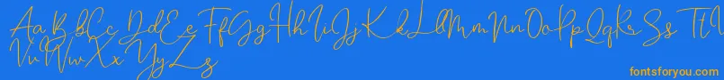 Katalia Font – Orange Fonts on Blue Background