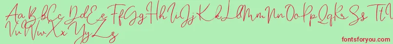 Katalia Font – Red Fonts on Green Background